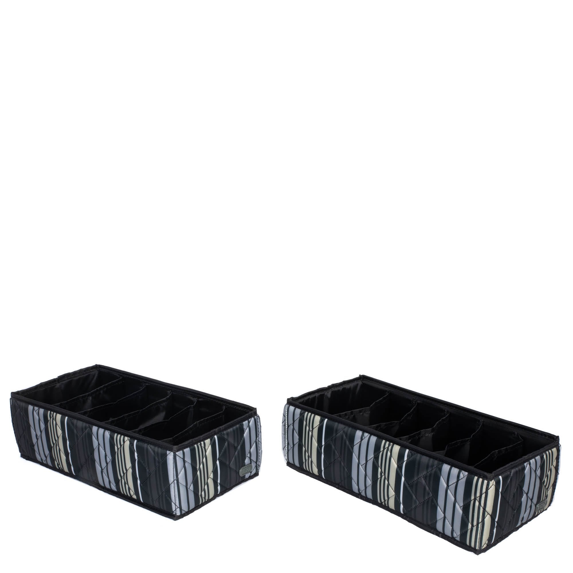 Dolly 2pc 6 Pocket Drawer Organizer - LOVE STRIPE BLACK - Dolly2pk_LoveStripeBlack_02